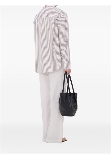maud oversized shirt woman red and light blue LOULOU DE SAISON | MAUDDARK RED/LIGHT BLUE